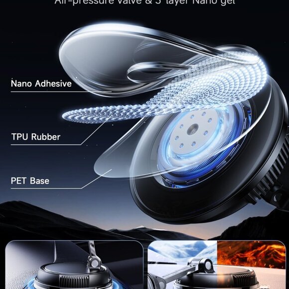 Magsafe Car Mount Charger [15W Wireless Faster Charging, 78+LBS Strongest Suctio - Picture 4 of 7